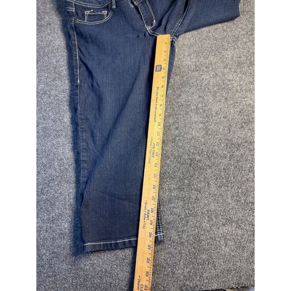 Fade To Blue Premium Jeans Women's 16W Blue Denim Crop Stretch Boho Straight Leg - Picture 6 of 10